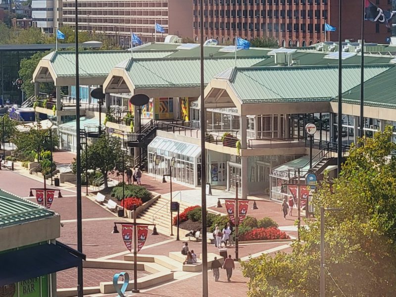 The Harborplace pavilions. Photo by Ed Gunts.