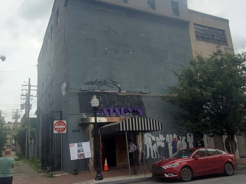 The former Gatsby's and Trip's Place nightclubs at 813, 815 and 817 N. Charles St. sold at auction on Wednesday. Photo by Ed Gunts.