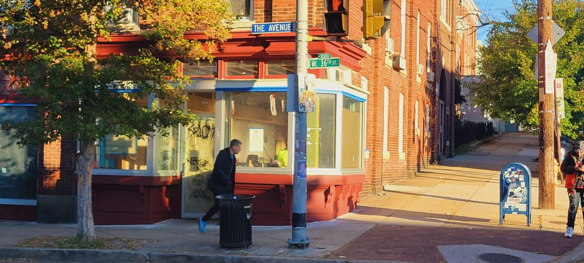 Restaurateur Tony Foreman walks outside the soon-to-open and newly painted Duchess restaurant in Hampden. Photo by Ed Gunts.