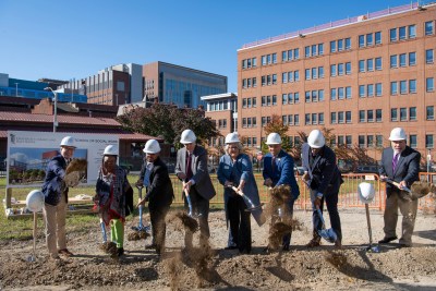 Officials break ground Thursday on a building to house the University of Maryland, Baltimore's School of Social Work. Photo courtesy of University of Maryland, Baltimore.