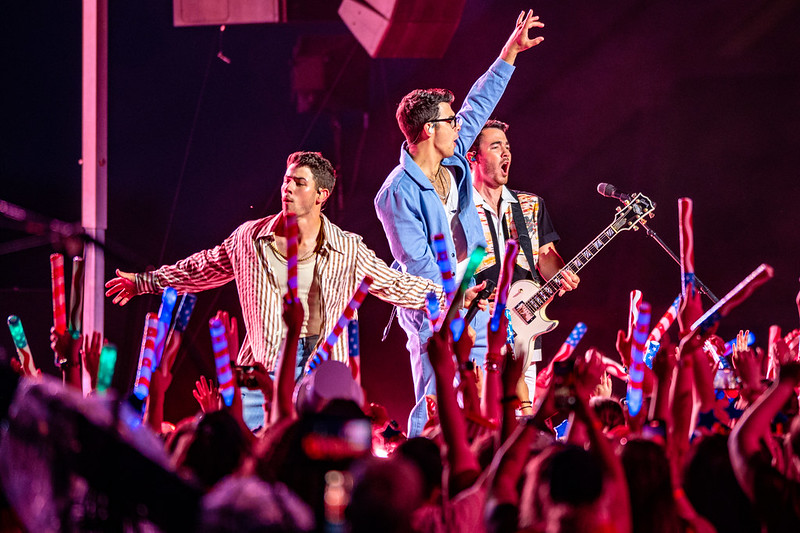 The Jonas Brothers perform in Cleveland in June 2021. Photo by Erik Drost/Flickr Creative Commons.