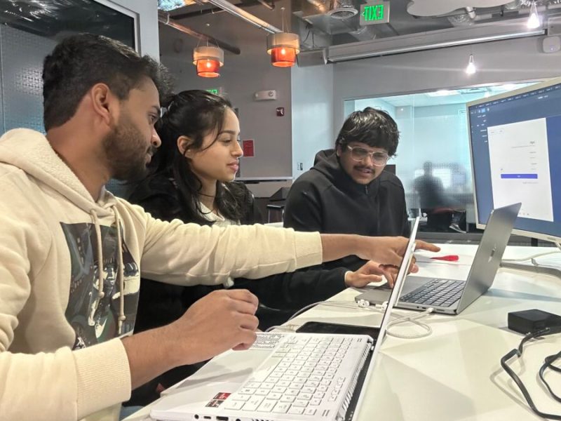 Vamshi Krishna Ginna (left) interning at Ardent Privacy. (Courtesy UMBC)