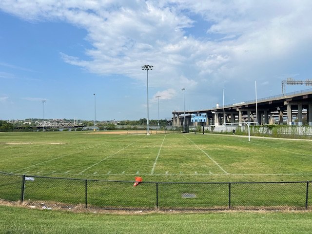 An athletic field at Swann Park. Photo by Kevin Lynch/SouthBmore.