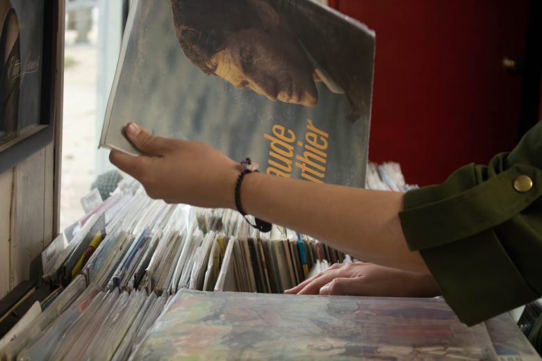 A patron browses records at Normal’s Book and Records in Baltimore, Maryland on Sept. 29, 2024. Photo by Maggie Jones.