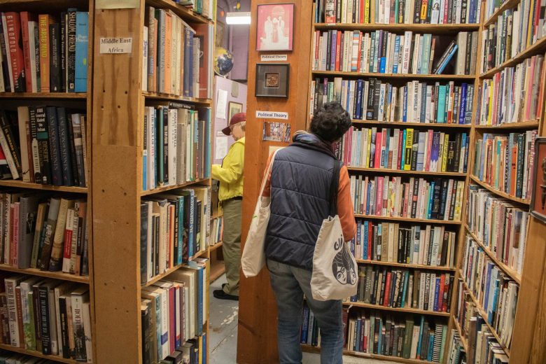 Patrons explore the shelves at Normal’s Book and Records in Baltimore, Maryland on Sept. 29, 2024. Photo by Maggie Jones.