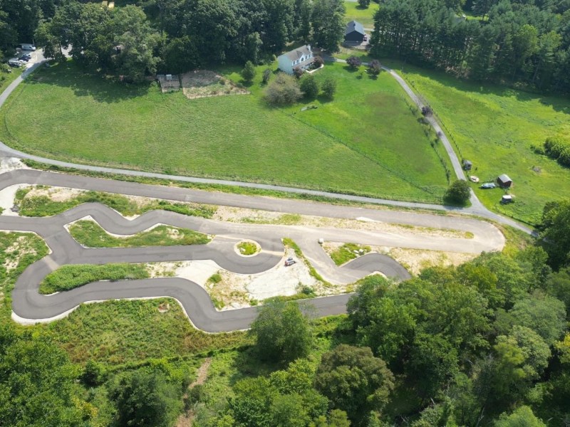 aerial view of go kart track