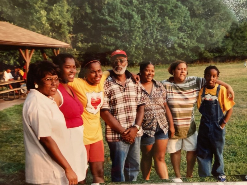 The author's grandaddy and all his daughters, standing in birth order around 1999 or thereabouts.