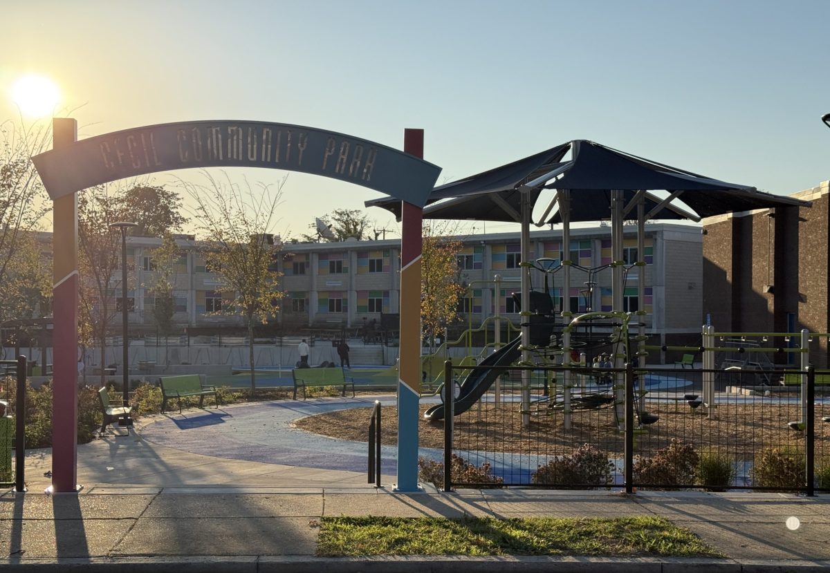 Cecil Community Park, located at Cecil Elementary School in East Baltimore Midway, has undergone a $3.6 million renovation. Photo courtesy Parks & People.