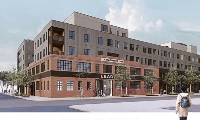 A rendering depicts the apartments planned for a former warehouse at 810 Leadenhall St. Rendering courtesy of Workshop Development.