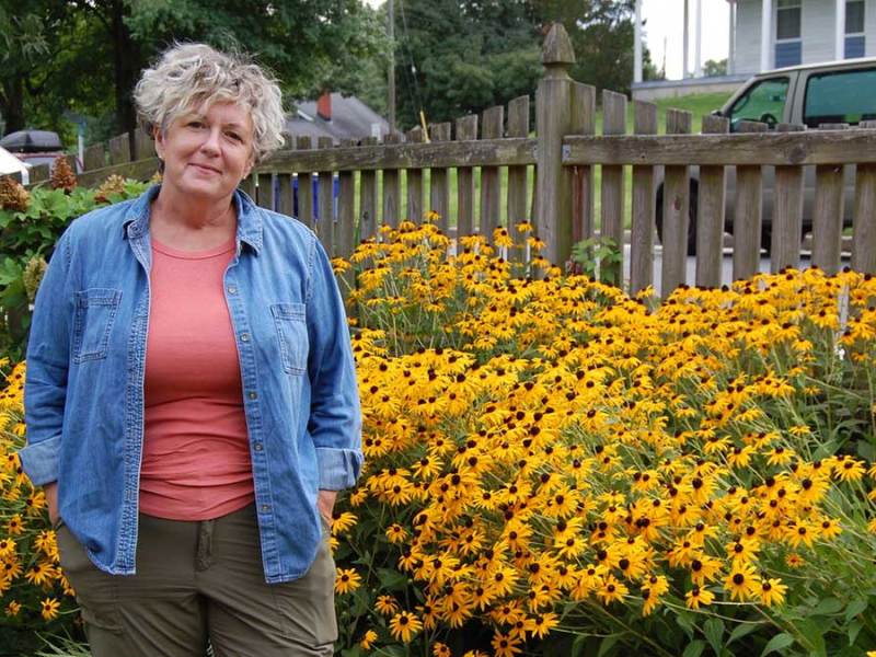 Monica Palumbo’s Indigo & Ivory Farm in Savage produces a succession of flowers and foliage throughout the year for subscribers and her own freelance floral design business. (TBM / George Berkheimer)