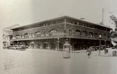 A plaque shows The Garage as seen in 1923. Credit: Unversity of Baltimore.