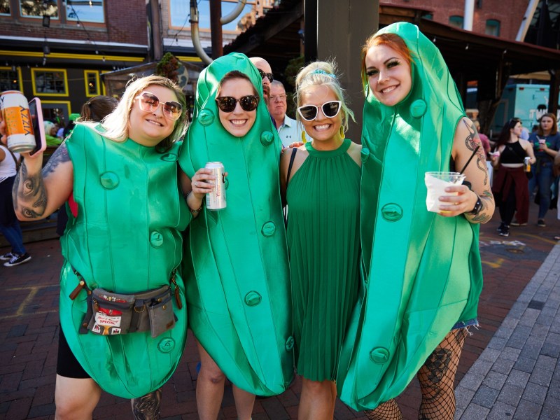 Dressed as pickles, fans of the brined vegetable attend The Big Dill World’s Largest Pickle Party. Photo courtesy of The Big Dill World’s Largest Pickle Party.