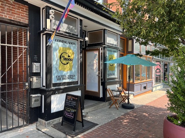 A new coffee shop called The Stoop has opened in a Pigtown space most recently occupied by Zeke’s Coffee before it closed in March. Photo by Kevin Lynch/SouthBmore.