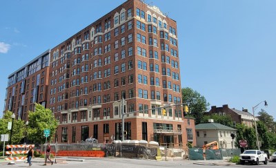 The Study at Johns Hopkins, a $26 million, 115-room hotel, is expected to open next month in Charles Village. Photo by Ed Gunts.