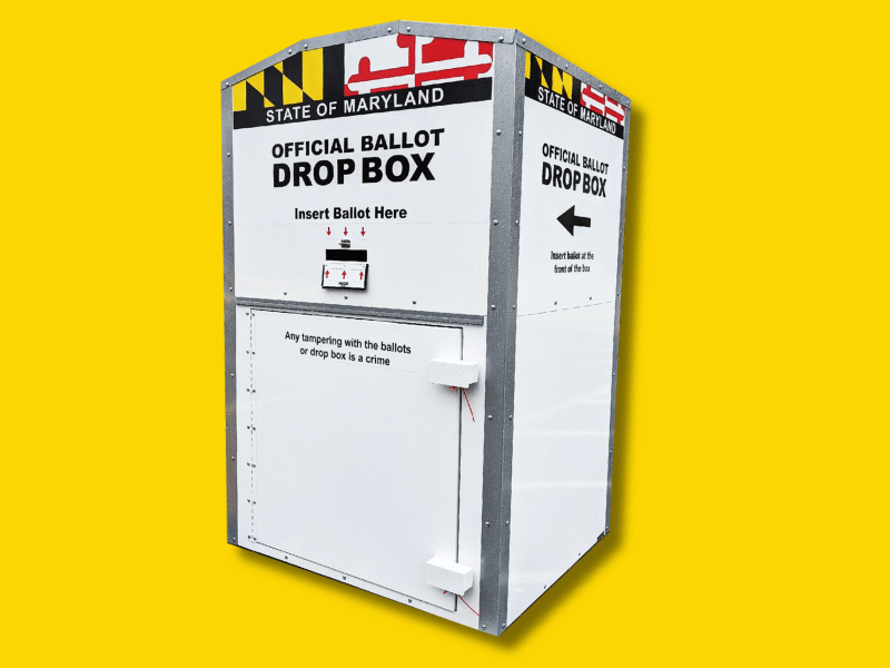 Ballot drop boxes can be found across Maryland for voting by mail until Election Day on Nov. 5. (Photo: Maryland State Board of Elections)